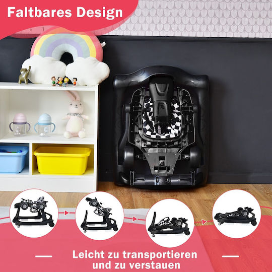 Costway Baby Walker with Music Black