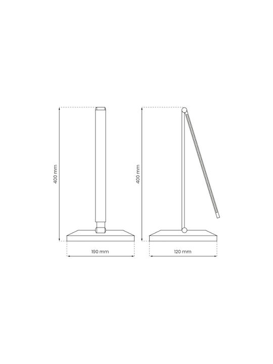 Eko Light LED Φωτιστικό Γραφείου σε Μαύρο Χρώμα