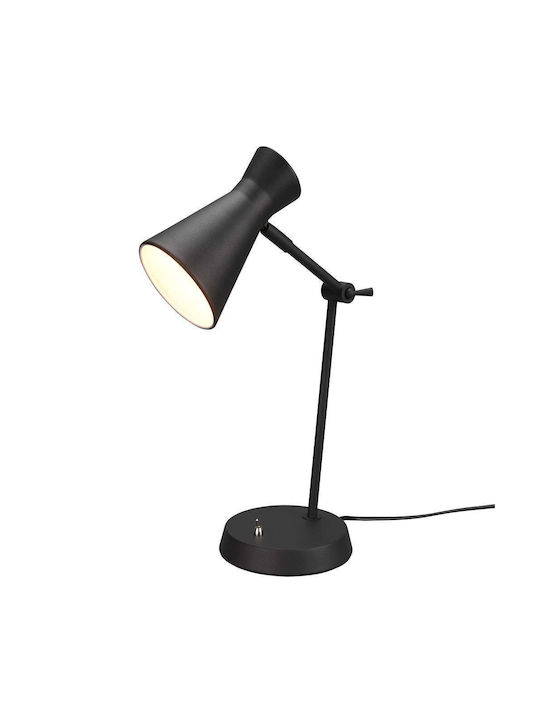 Trio Lighting Enzo Φωτιστικό Γραφείου με Σπαστό Βραχίονα για Ντουί E27 σε Μαύρο Χρώμα