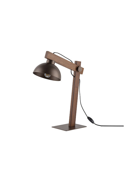 TK Lighting OSLO Φωτιστικό Γραφείου για Ντουί E27 σε Καφέ Χρώμα