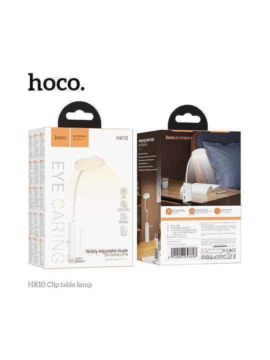 Hoco Επαναφορτιζόμενο LED Φωτιστικό Γραφείου σε Λευκό Χρώμα