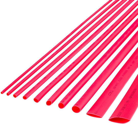 Cabletech Tubulatură Termocontractibilă Cablu Cutie Roșie 10 Bucăți LEC-NAR0254.1