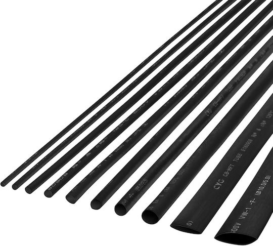 Cabletech Tubulatură Termocontractibilă Cablu Cutie Neagră 10 Bucăți LEC-NAR0248.1