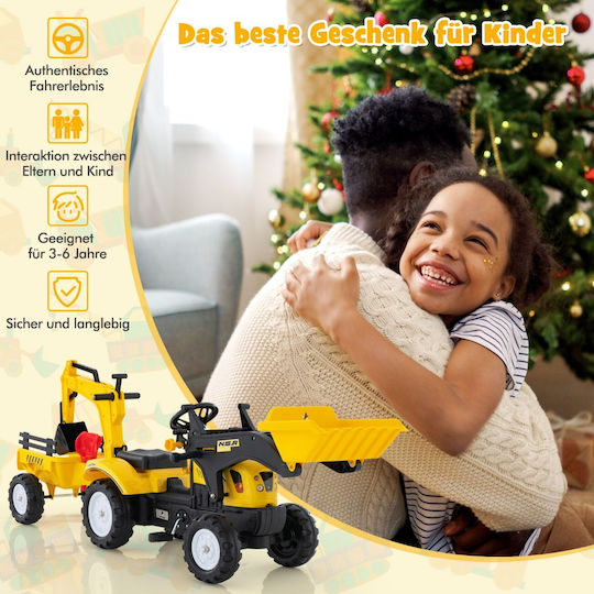 Kids Ride On Tractor Foot-to-Floor with Pedal Yellow for 3+ Years