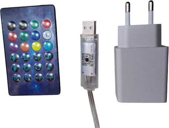Luminițe Inteligente LED 3 m x 300 cm RGB USB Tip Perdea Inimi