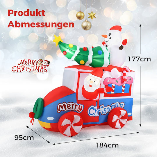 Costway Costway Aufblasbarer Weihnachtsmann im Auto mit LED-Lichtern 177 cm Cm24951de