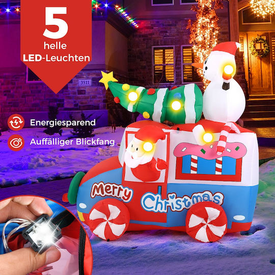 Costway Costway Aufblasbarer Weihnachtsmann im Auto mit LED-Lichtern 177 cm Cm24951de