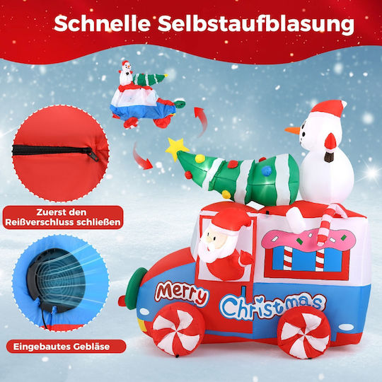Costway Costway Aufblasbarer Weihnachtsmann im Auto mit LED-Lichtern 177 cm Cm24951de