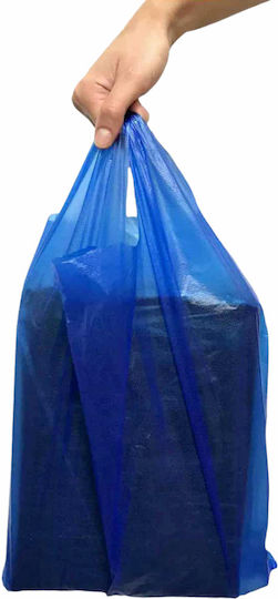 Plastic Packaging Bags Tank Top Type Blue 1kg Νο80