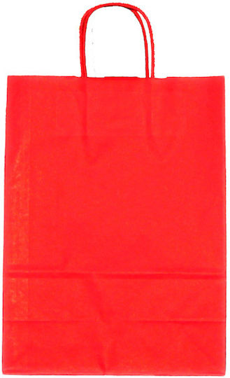 Pungi de Hârtie pentru Ambalare Roșii 14x8x21cm 400buc