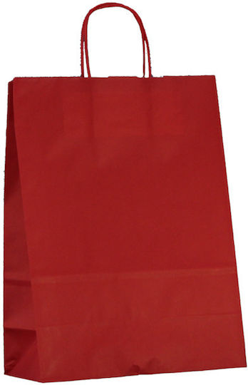 Pungi de Hârtie pentru Ambalare Roșii 14x8x21cm 400buc