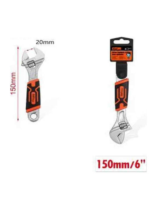 KMT Tools French Wrench with Adjustable Opening 20mm and Anti-Slip Handle 150mm