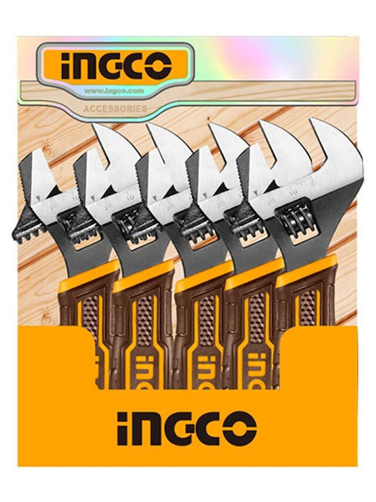 Ingco French Wrench with Adjustable Opening 24mm and Anti-Slip Handle 156mm