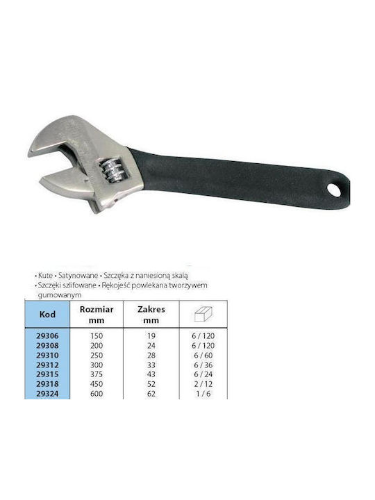 Proline Γαλλικό Κλειδί Μήκους 450mm με Άνοιγμα Σιαγόνων έως 52mm