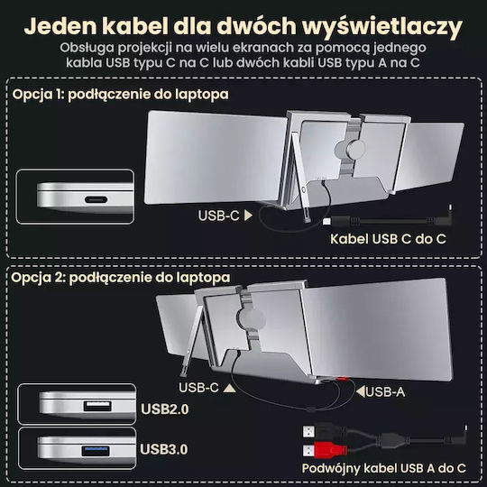 Extralink S600 15 Inch Full HD IPS Dual Screen Monitor for Laptop