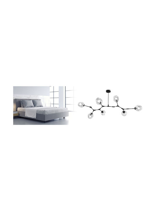Glass Ball Pendant Light 7 Arms App505-7c Black