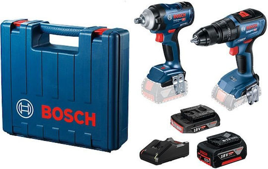 Bosch 06019K0003 Set Drill Driver & Impact Driver 18V with 2 Batteries 5Ah - 2Ah and Case