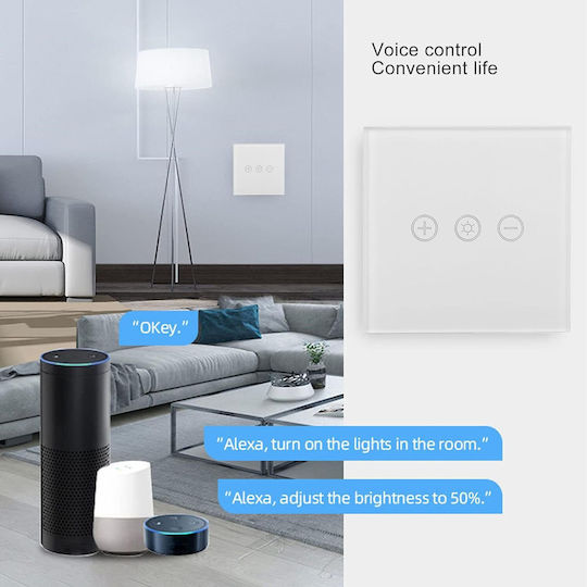 Home Lighting Χωνευτός Διακόπτης Dimmer με Πλαίσιο Κλασικός Περιστροφικός 150W σε Λευκό Χρώμα