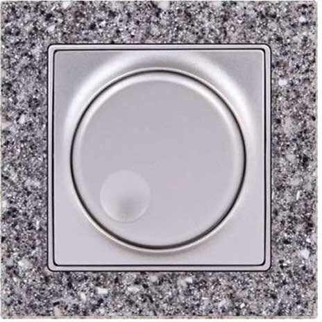 Mutlusan Elitra Plus Corian Χωνευτός Διακόπτης Dimmer με Πλαίσιο Universal Περιστροφικός 600W σε Γκρι Χρώμα