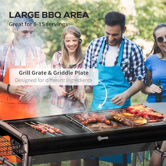Outsunny Grill Holzkohlegrill 96cmx72cm