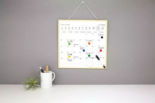 Kikkerland Magnetic Hanging Dry Erase Board 34x34cm