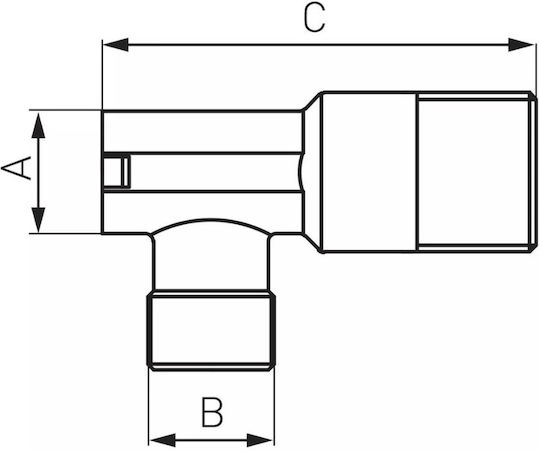 Ferro Βάνα / Διακόπτης Γωνιακός 1/2"x3/4" 1/2x3/4" Αρσενικό