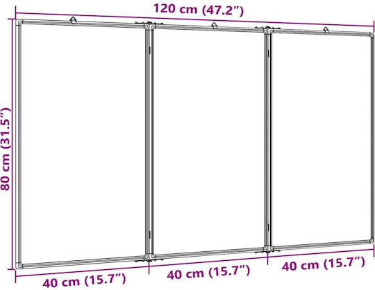 vidaXL Magnetisch Trockenlöschtafel Hängend 120x80cm