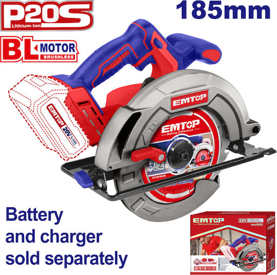 Emtop ELCS1851 Δισκοπρίονο Brushless 20V Solo
