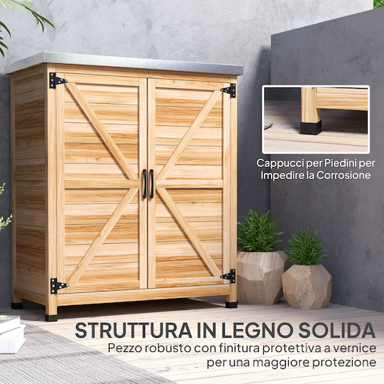 Δίφυλλη Ντουλάπα Ξύλινη με 1 Ράφι 79x43x92εκ.