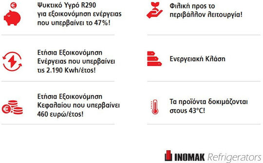 Inomak Castanea Cameră Profesională de Congelare 654lt și 588W Oțel Inoxidabil L72 x A86,8 x Î210cm