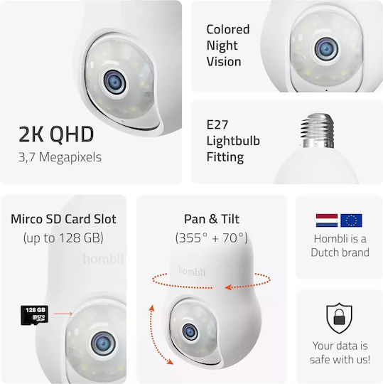 Hombli IP Камера за наблюдение Wi-Fi 3.7MP