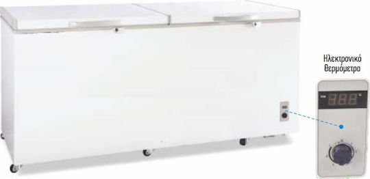 Ventus Επαγγελματικός Καταψύκτης Μπαούλο 677lt & 325W με 2 Πόρτες Π194.5 x Β79.7 x Υ82.5εκ.