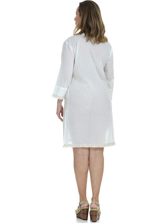 Damen Strandkaftan WEISS 54024