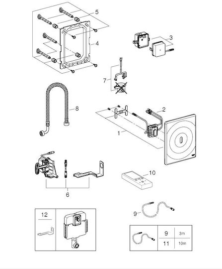 Grohe Surf Placă de scurgere pentru toalete Un singur spălare Infraroșu Chrome