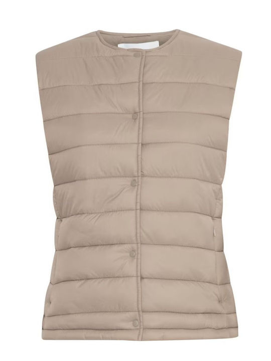 Women's Short Lifestyle Jacket for Winter Beige