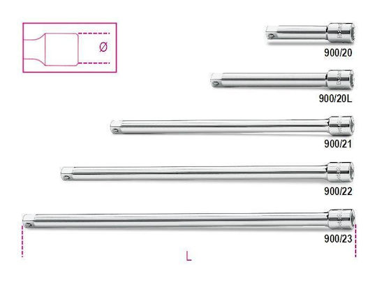 Beta Extensie Prindere Cheie cu Kare 1/4" și Lungime 100mm