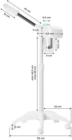 Natural Care Professional Vaper Care Device for Face Wheeled Dual Function with Power 800W