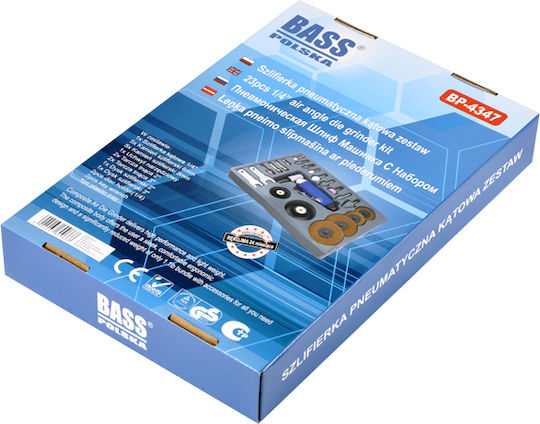 Set Mașină de Lustruit și Șlefuit Pneumatică Bass Bs-4347 21 Accesorii 20000 Rpm
