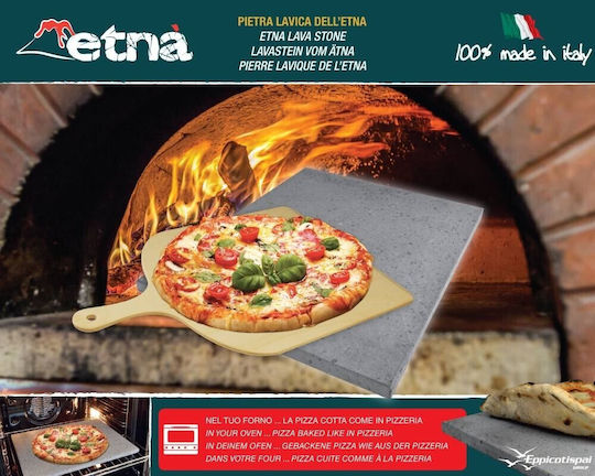 Eppicotispai Etna Плоча за Печене Плочи за печене на пица с Камък Плосък Повърхност 38x30x1.5см.