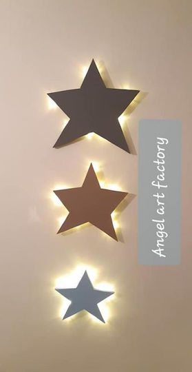 Wooden Wall-Mounted Light-Up Stars