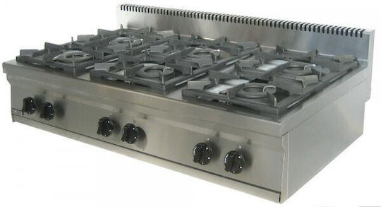 Vimitex 206ST LPG Cooktop Sextuple 42kW 120x70x25cm With Thermocouples
