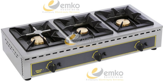 Roller Grill GAR 19B Εστία Υγραερίου Τριπλή 19kW 100.5x51x19.5cm