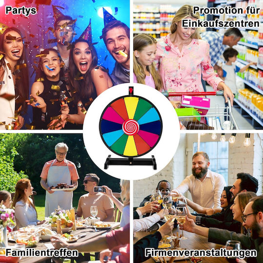 Costway Wheel of Fortune 12 Colorful Slots Stable Base Party Events Tt10007
