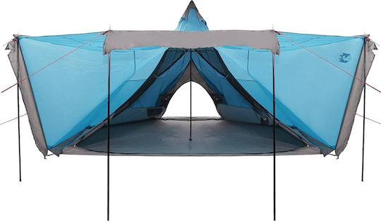 vidaXL Tipi Camping Tent Teepee Blue for 6 People 486x486x280cm