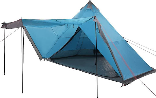 vidaXL Tipi Camping Tent Teepee Blue for 6 People 486x486x280cm