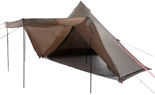 vidaXL Tipi Campingzelt Braun für 6 Personen 486x486x280cm