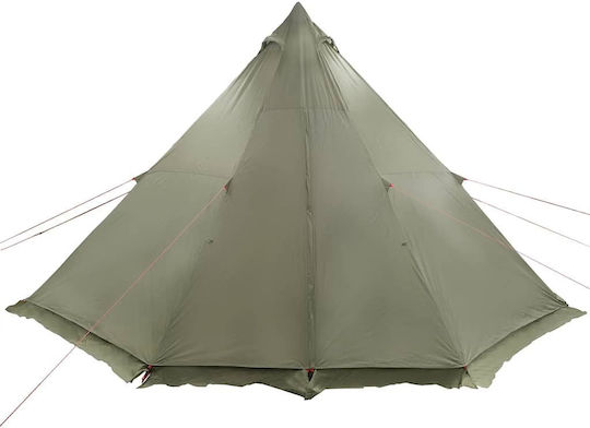 vidaXL Tipi Campingzelt Khaki für 6 Personen 486x486x280cm