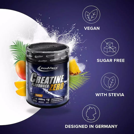IronMaxx Creatine Flavoured Zero Μονοϋδρική Κρεατίνη με Γεύση Tropical 500gr