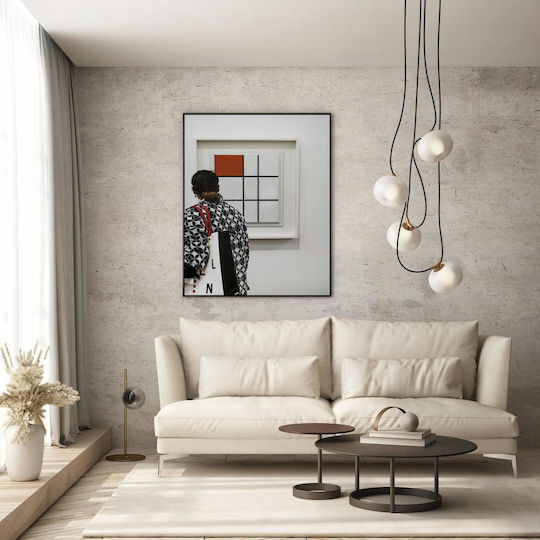 Πίνακας Woman Viewing Abstract Art Γυναίκα Βλέπει Αφηρημένη Τέχνη 100x150