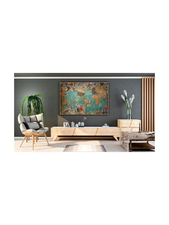 World Map Global Currencies Painting 80x50